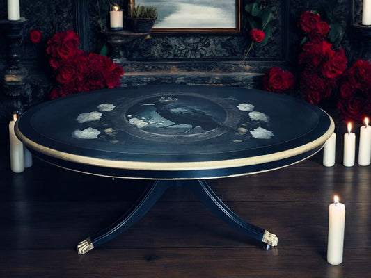 Crow Black and Gold Gothic Style Coffee Table