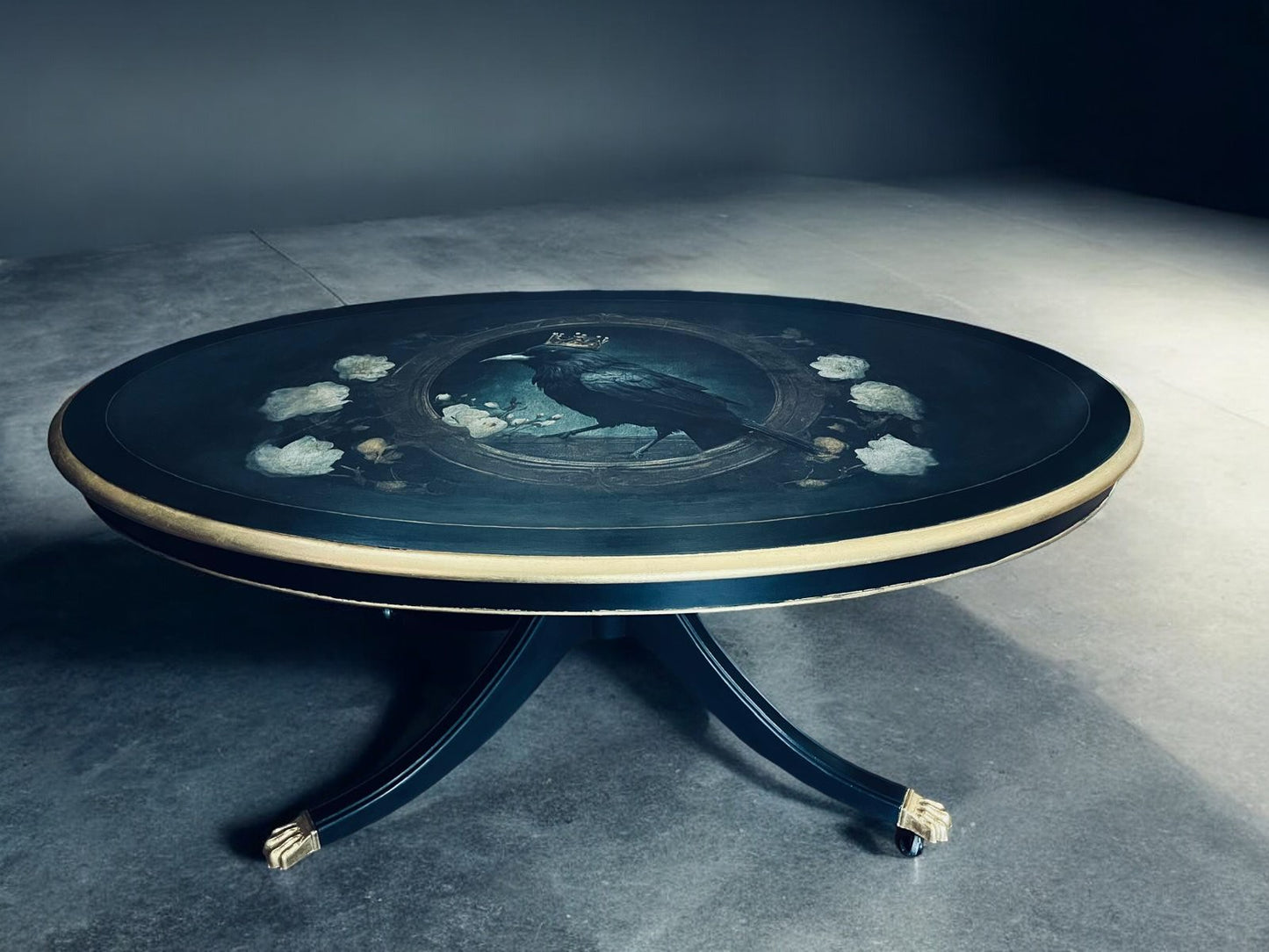 Crow Black and Gold Gothic Style Coffee Table